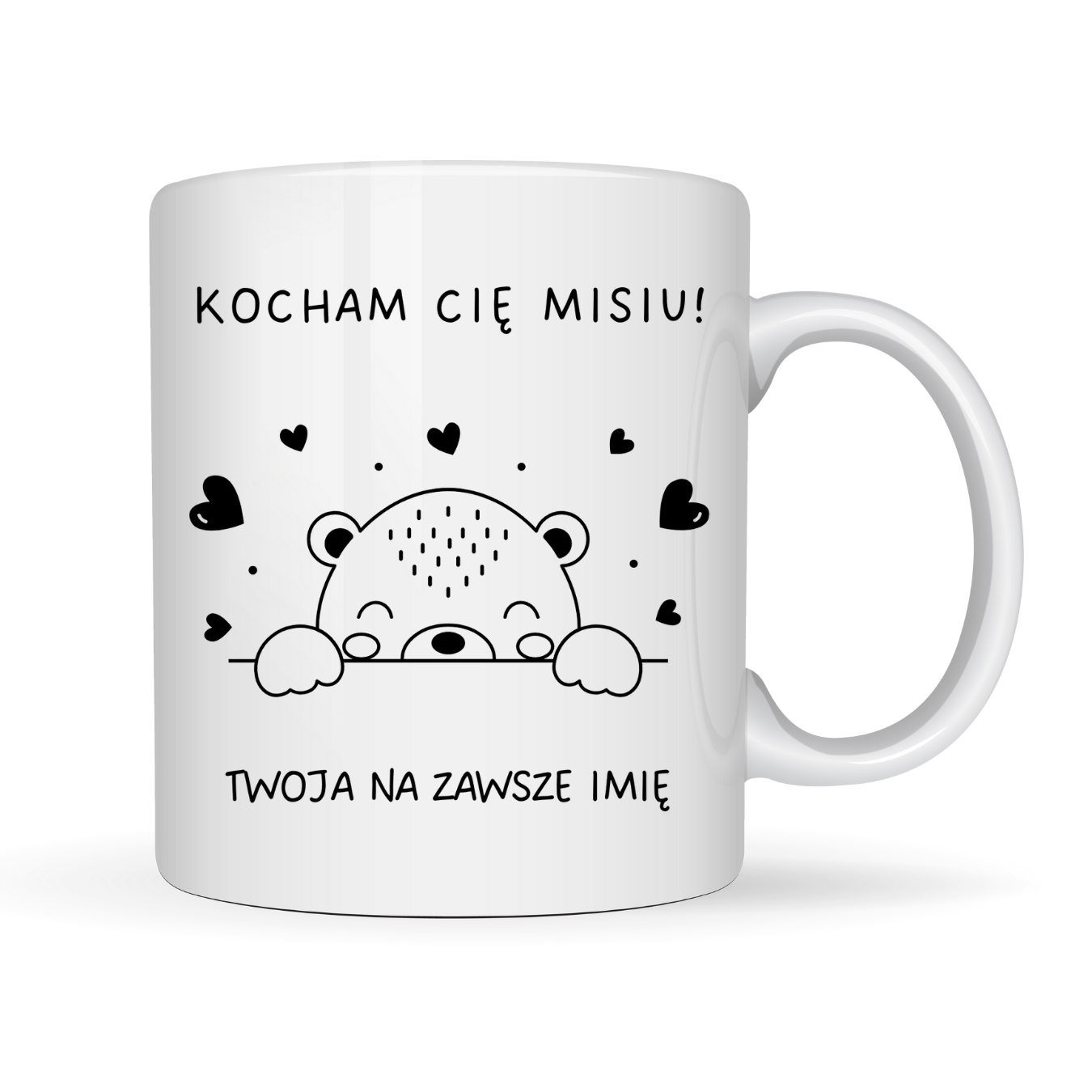 Kubek Personalizowany ,,Kocham Cię Misiu" z imieniem