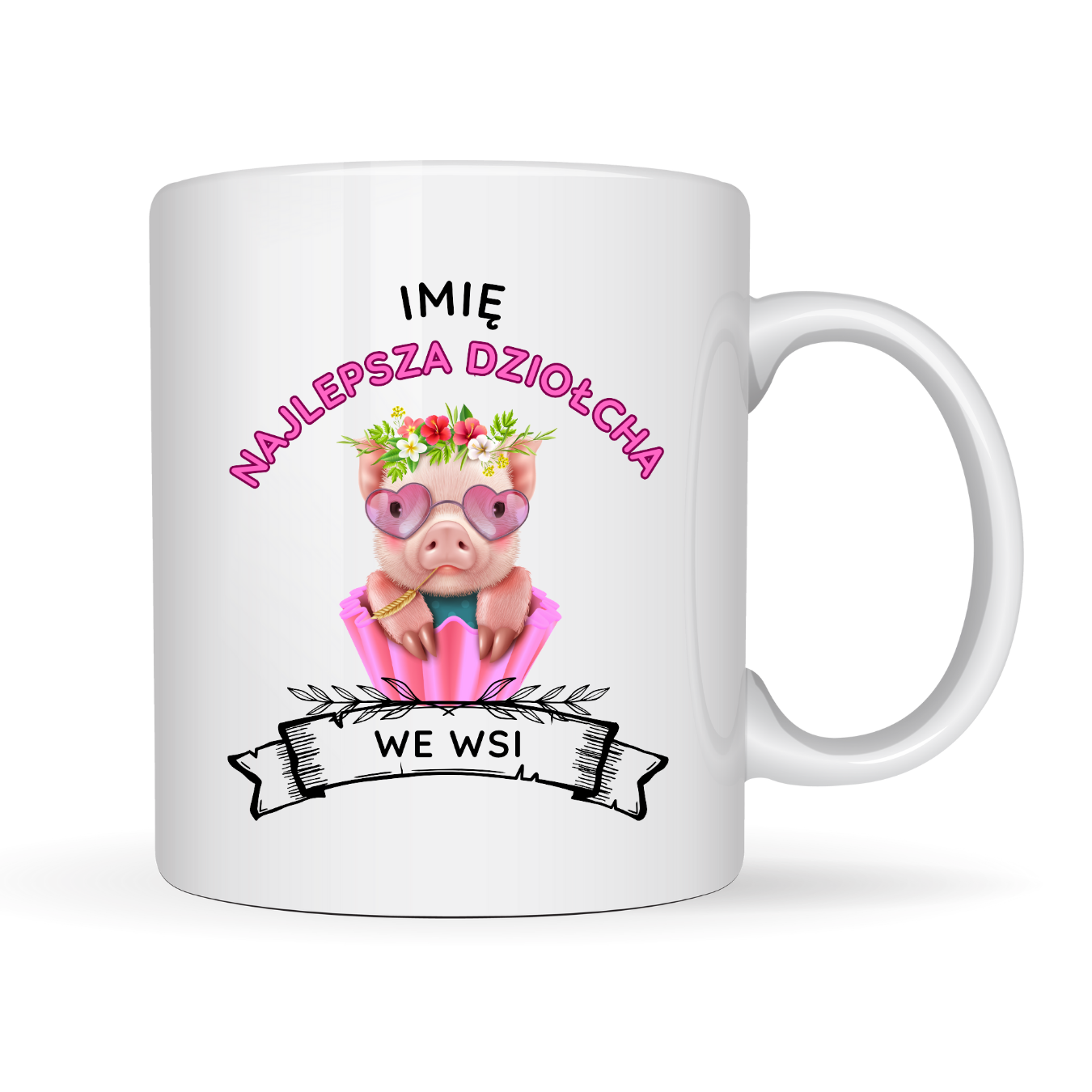 Kubek Personalizowany ,,Najlepsza Dziołcha we wsi" z imieniem