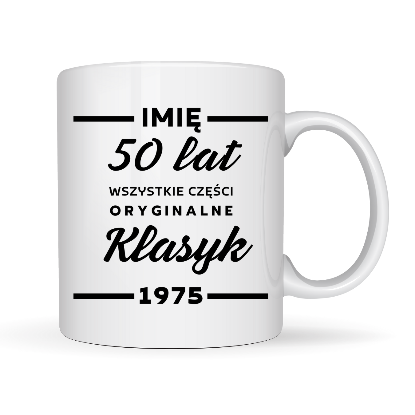 Kubek Personalizowany ,,50 lat części oryginalne" z imieniem