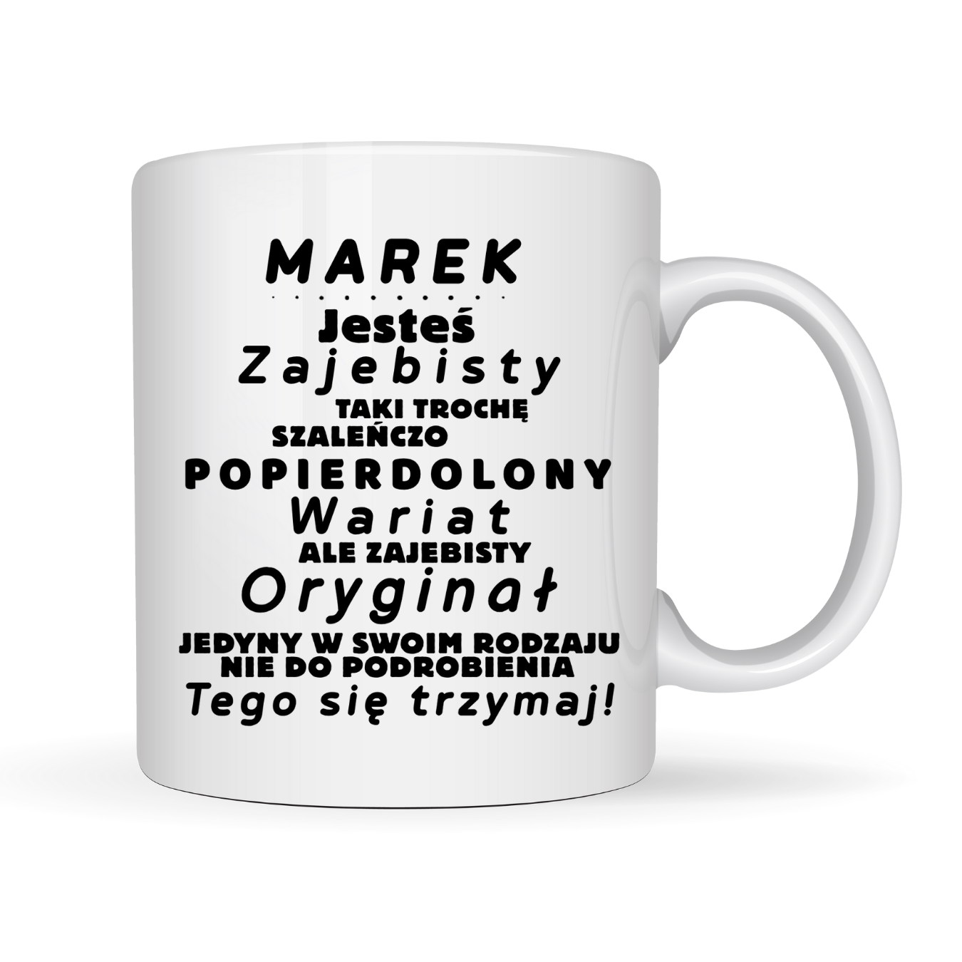 Kubek z dowolnym imieniem ,,Wariat"