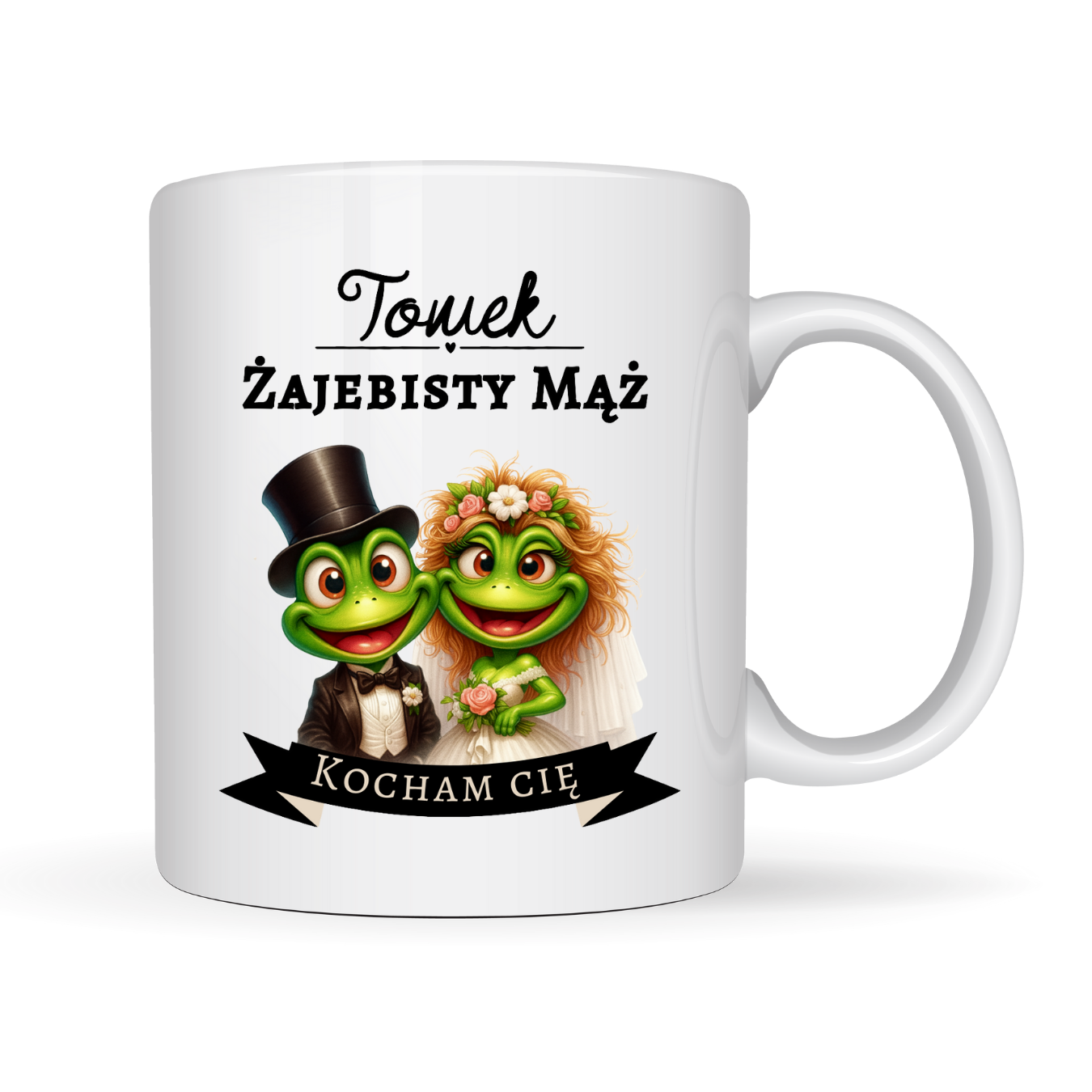 KUBEK Z IMIENIEM ,,ŻAJEBISTY MĄŻ"