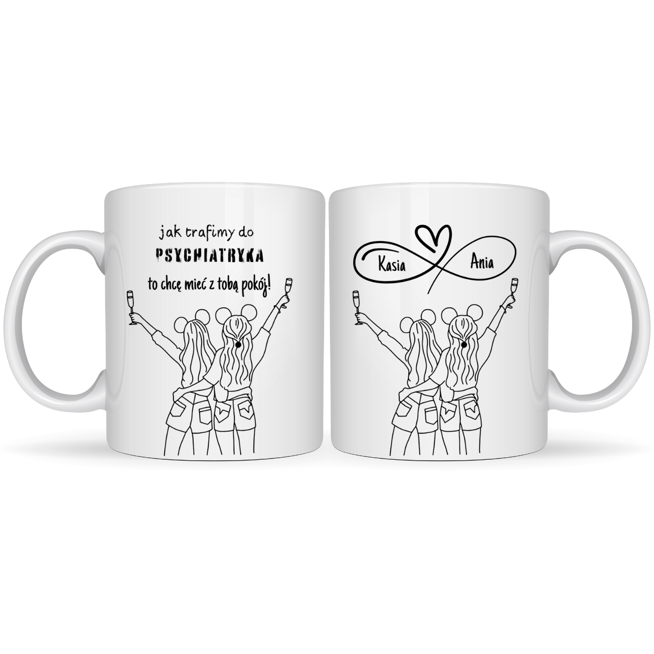 KUBEK Z IMIENIEM ,,JAK TRAFIMY DO PSYCHIATRYKA"