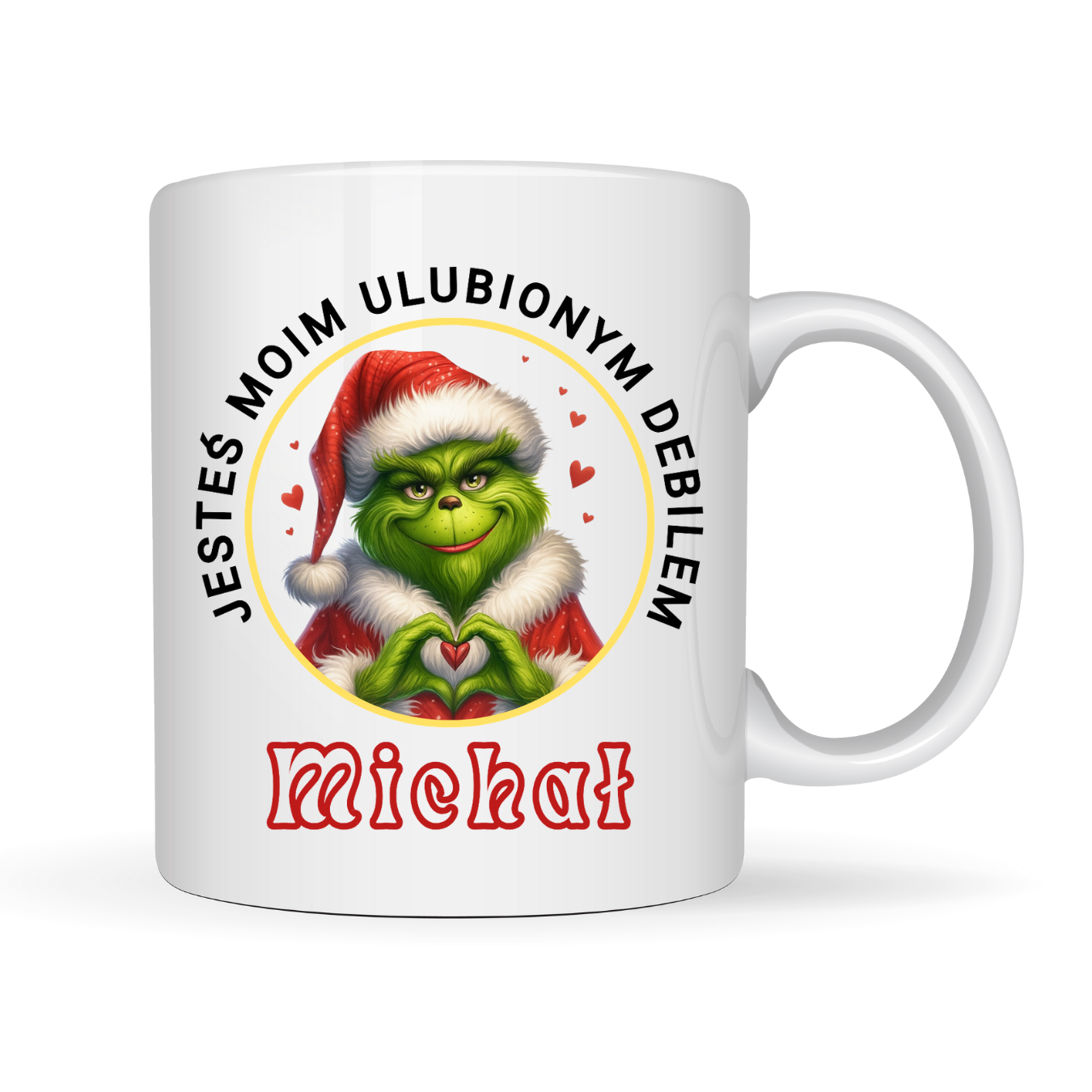 Kubek z dowolnym imieniem ,,Ulubiony debil - świąteczny"