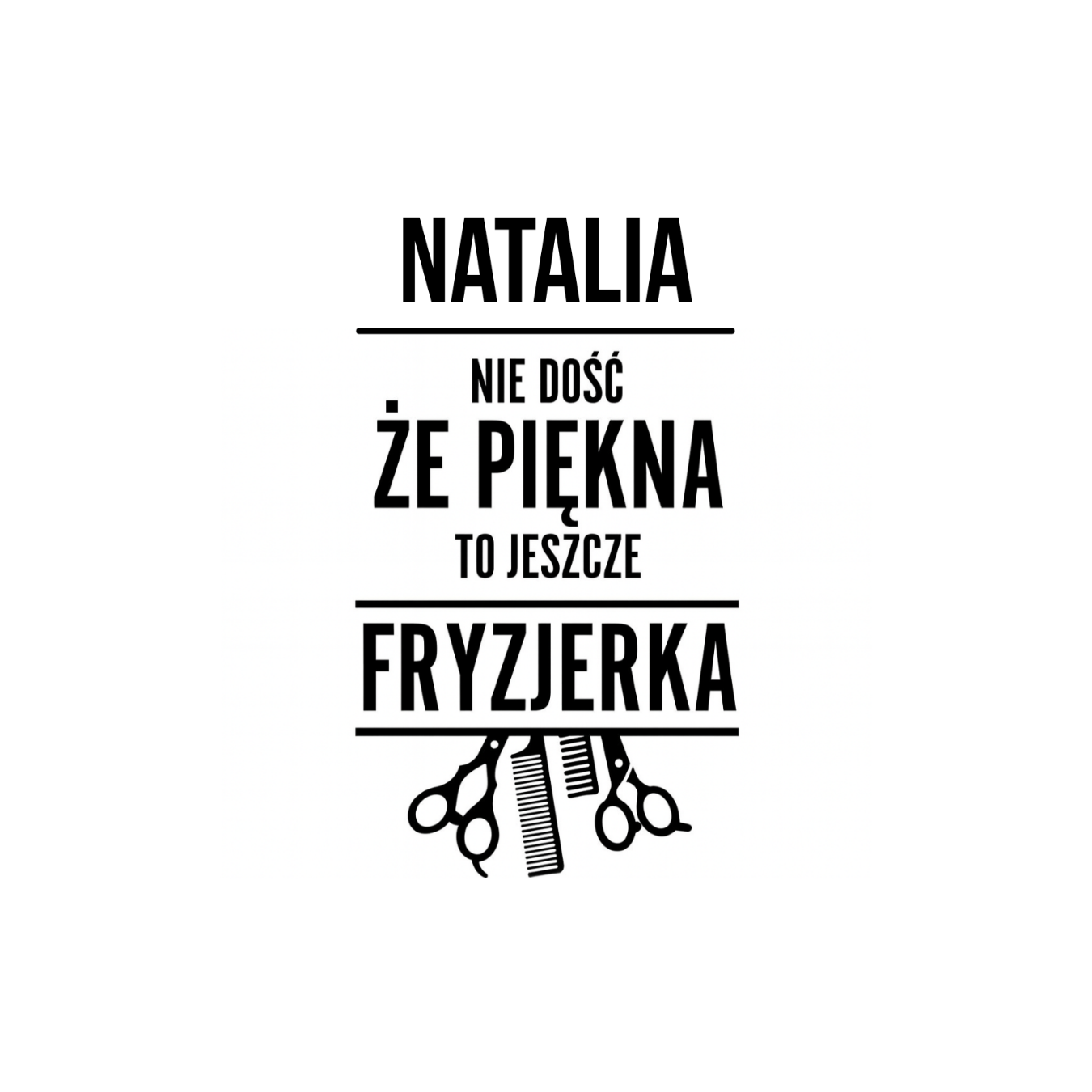 Kubek z dowolnym imieniem ,,Piękna fryzjerka”