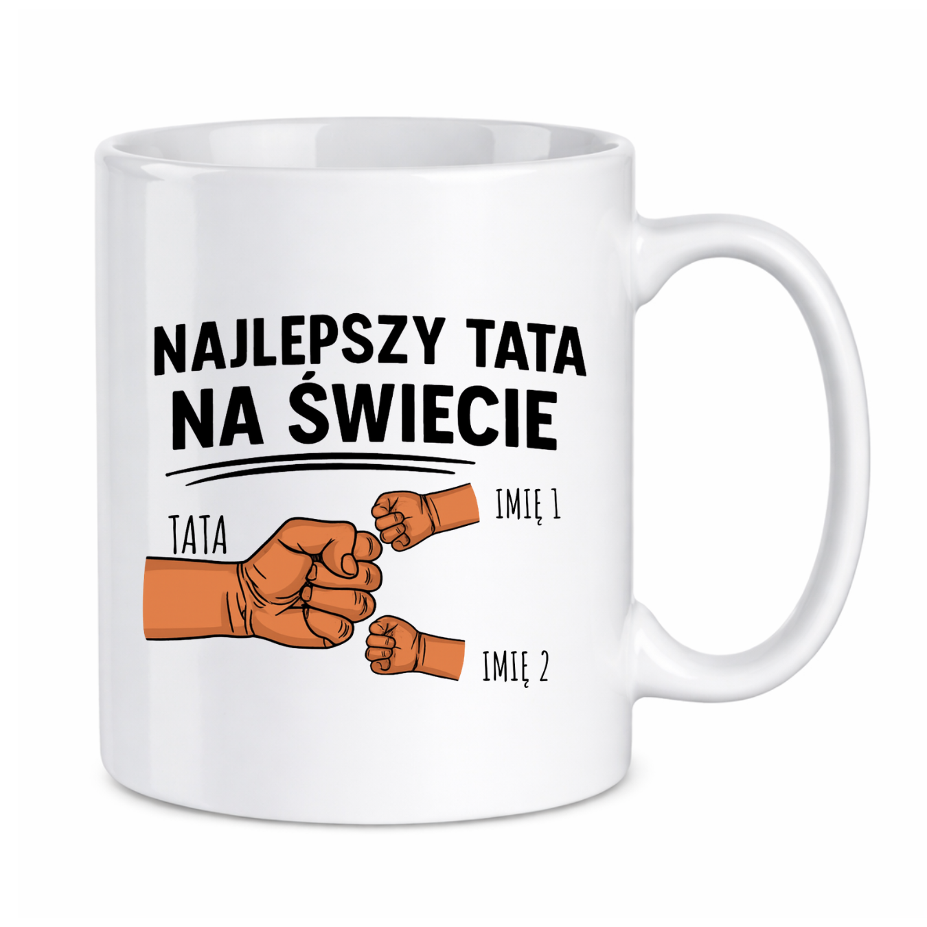Kubek z dowolnymi imionami "Najlepszy tata na świecie"