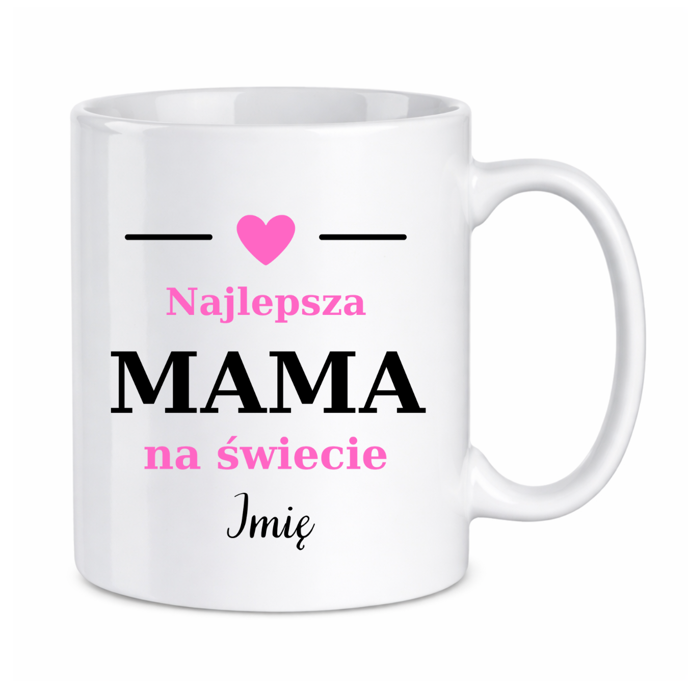Kubek z dowolnym imieniem "Najlepsza mama na świecie"