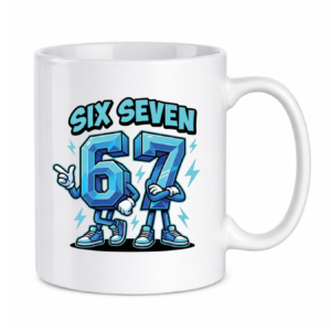 Kubek z napisem "Six Seven"