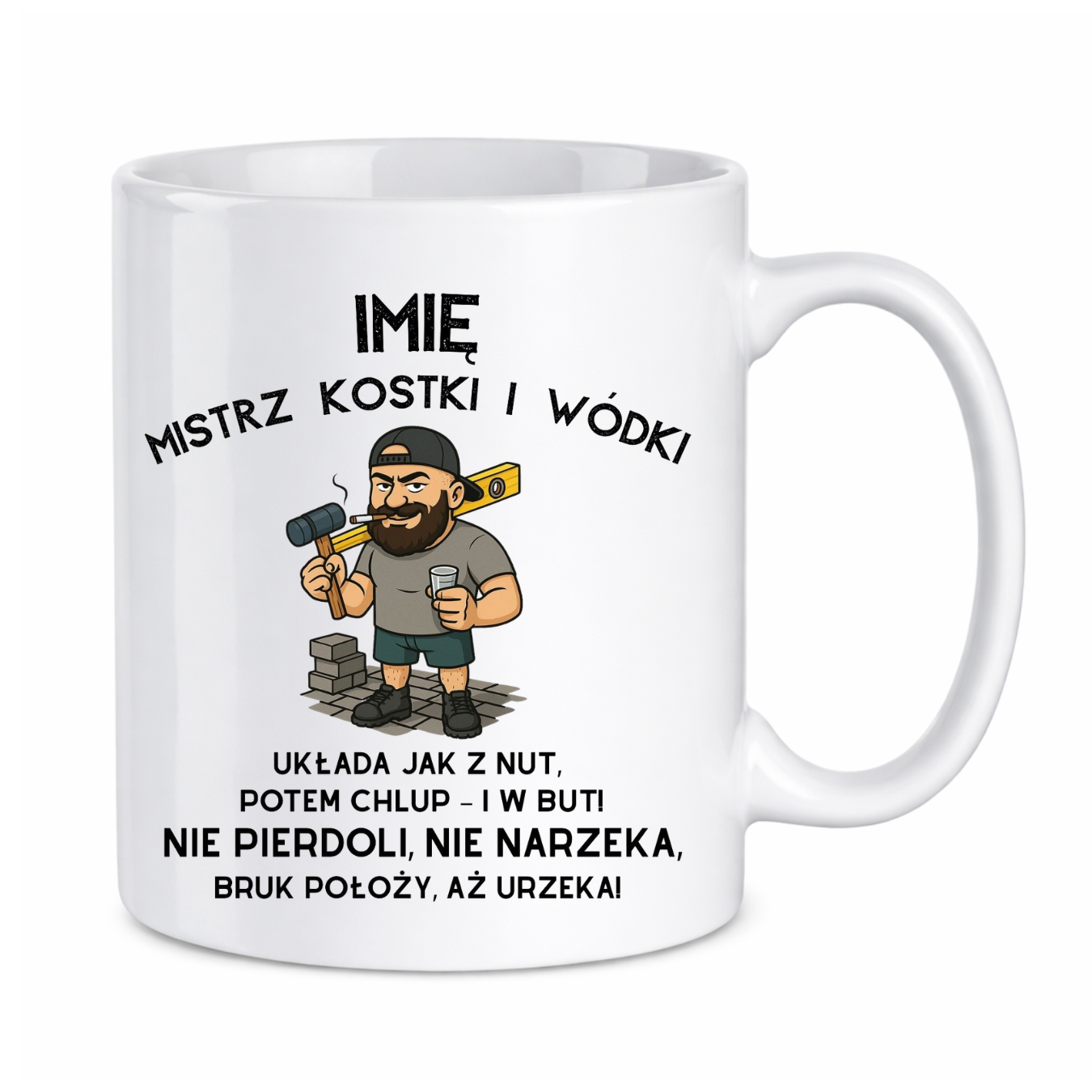 Kubek z dowolnym imieniem "Mistrz kostki i wódki"