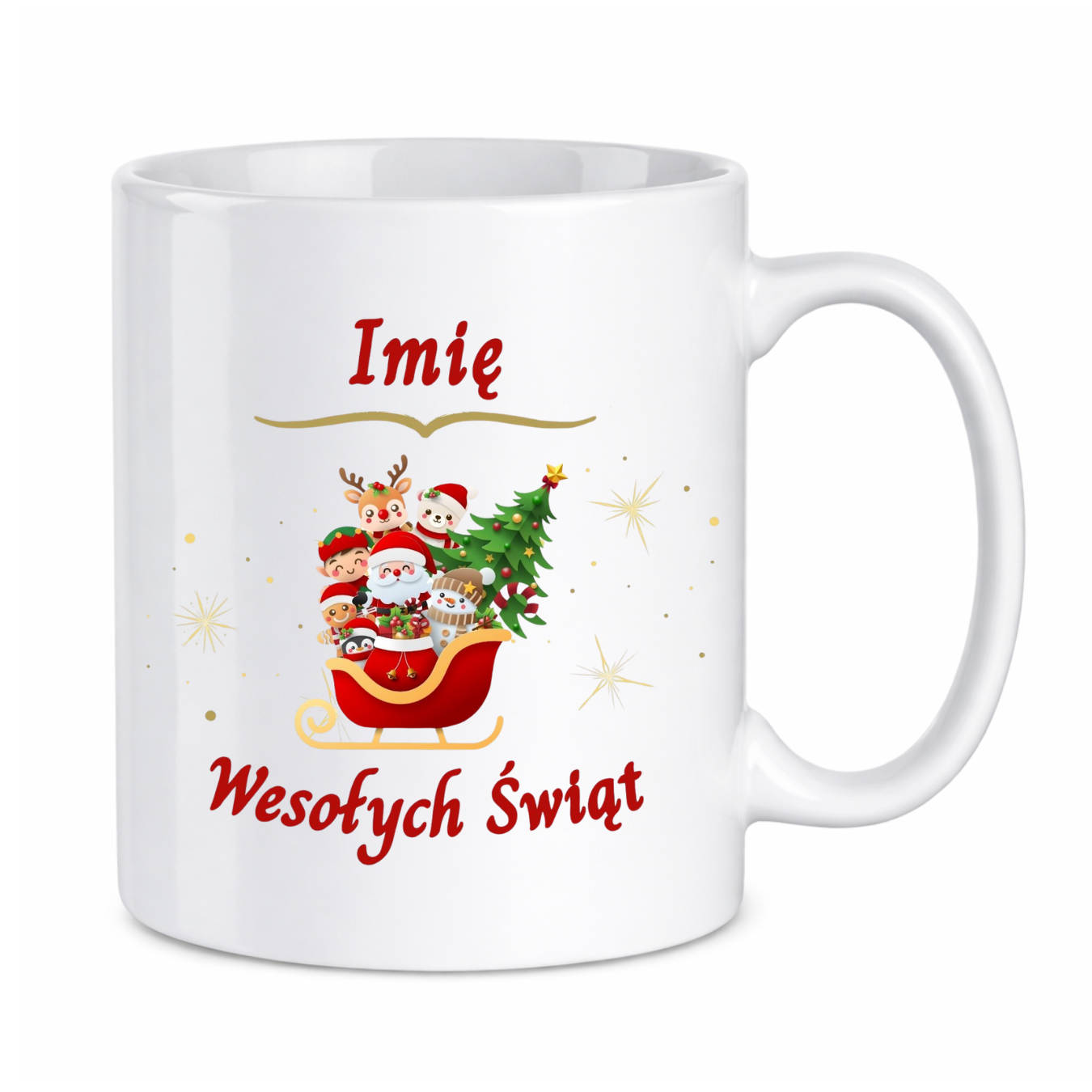Kubek z dowolnym imieniem "Wesołych Świąt"