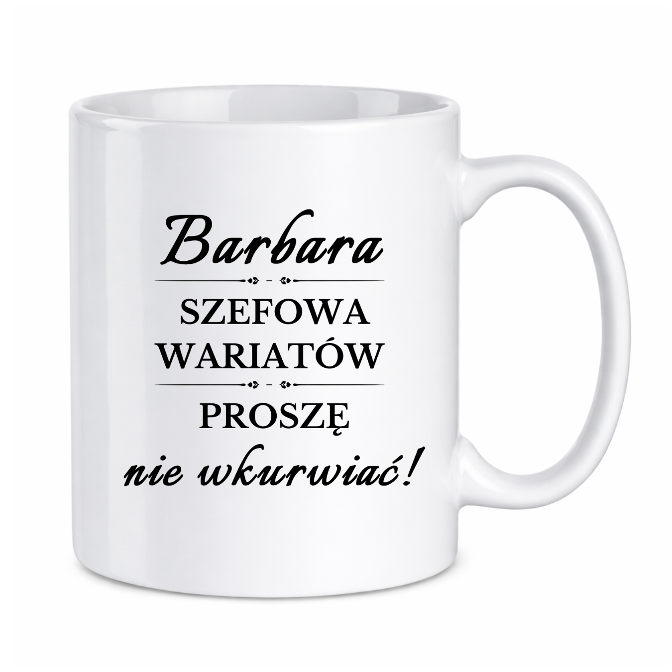 Kubek z dowolnym imieniem "Szefowa wariatów"