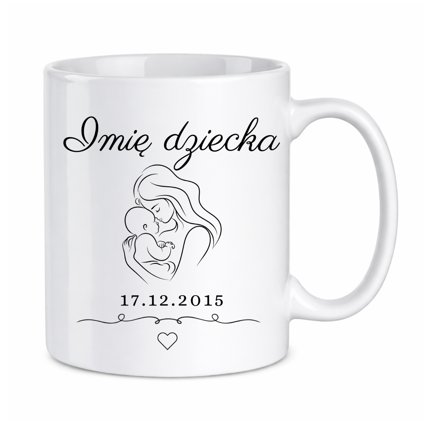 Kubek z dowolną datą i imieniem dziecka