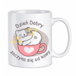 Kubek "Dzień dobry zaczyna się od kawy"