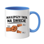 Kubek z dowolnymi imionami "Najlepszy tata na świecie"