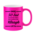 Kubek z dowolnym imieniem ,,50 lat części oryginalne"