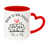 Kubek z dowolnymi imionami "Idealnie do siebie pasujemy"