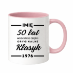 Kubek z dowolnym imieniem ,,50 lat części oryginalne"