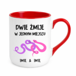 Kubek z dowolnymi imionami „Dwie żmije w jednym miejscu”
