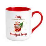 Kubek z dowolnym imieniem "Wesołych Świąt"