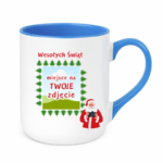 Kubek z dowolnym zdjęciem ,,Wesołych Świąt"