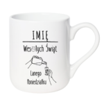 Kubek z dowolnym imieniem "Wesołych Świąt"