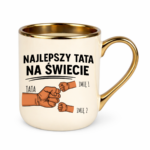Kubek z dowolnymi imionami "Najlepszy tata na świecie"