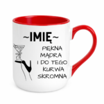 Kubek z dowolnym imieniem "Piękna, mądra, skromna"