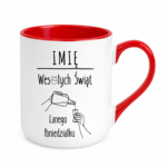 Kubek z dowolnym imieniem "Wesołych Świąt"