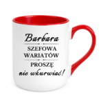 Kubek z dowolnym imieniem "Szefowa wariatów"