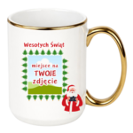 Kubek z dowolnym zdjęciem ,,Wesołych Świąt"