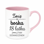 Kubek z dowolnym imieniem i dowolną liczbą lat doświadczenia "Boska"