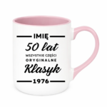 Kubek z dowolnym imieniem ,,50 lat części oryginalne"
