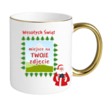 Kubek z dowolnym zdjęciem ,,Wesołych Świąt"