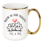 Kubek z dowolnymi imionami "Idealnie do siebie pasujemy"