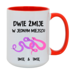 Kubek z dowolnymi imionami „Dwie żmije w jednym miejscu”