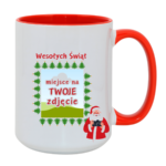 Kubek z dowolnym zdjęciem ,,Wesołych Świąt"