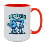 Kubek z napisem "Six Seven"