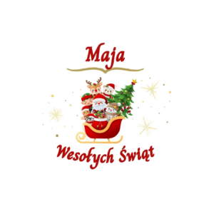 Kubek z dowolnym imieniem "Wesołych Świąt"