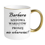 Kubek z dowolnym imieniem "Szefowa wariatów"