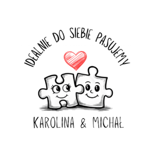 Kubek z dowolnymi imionami "Idealnie do siebie pasujemy"