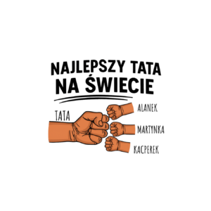 Kubek z dowolnymi imionami "Najlepszy tata na świecie"