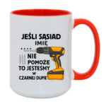 Kubek z dowolnym imieniem "Jeśli sąsiad nie pomoże"