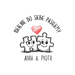 Kubek z dowolnymi imionami "Idealnie do siebie pasujemy"