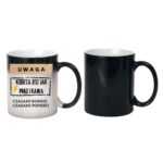 Kubek "Uwaga kobieta jest jak prąd i kawa"