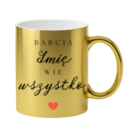 Kubek z dowolnym imieniem ,,Babcia Wie wszystko"