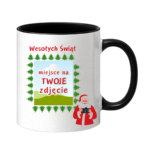 Kubek z dowolnym zdjęciem ,,Wesołych Świąt"