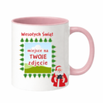 Kubek z dowolnym zdjęciem ,,Wesołych Świąt"