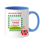 Kubek z dowolnym zdjęciem ,,Wesołych Świąt"