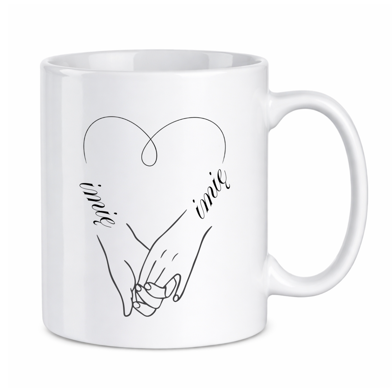 Kubek z dowolnymi imionami "Serce"