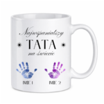 Kubek z dowolnymi imionami dzieci "Najwspanialszy tata na świecie"