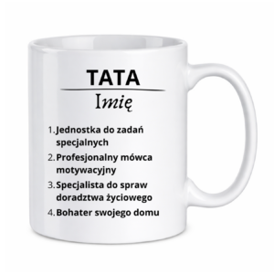 Kubek z dowolnym imieniem "Tata"